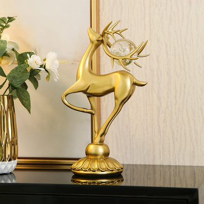 Crystal Ball Elegance Deer Figurine