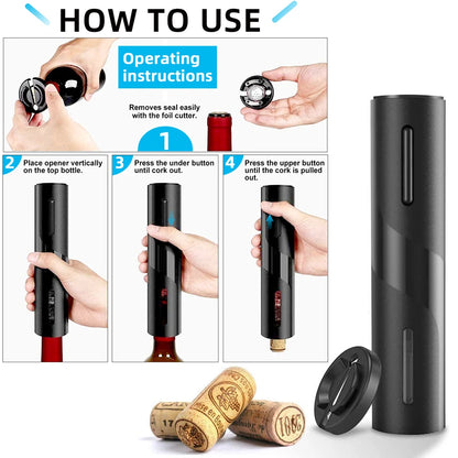 Cork & Cheers™: The Cordless Electric Wine & Beer Opener Set for Effortless Entertaining