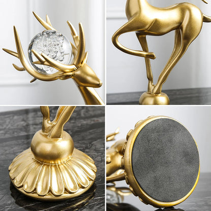 Crystal Ball Elegance Deer Figurine