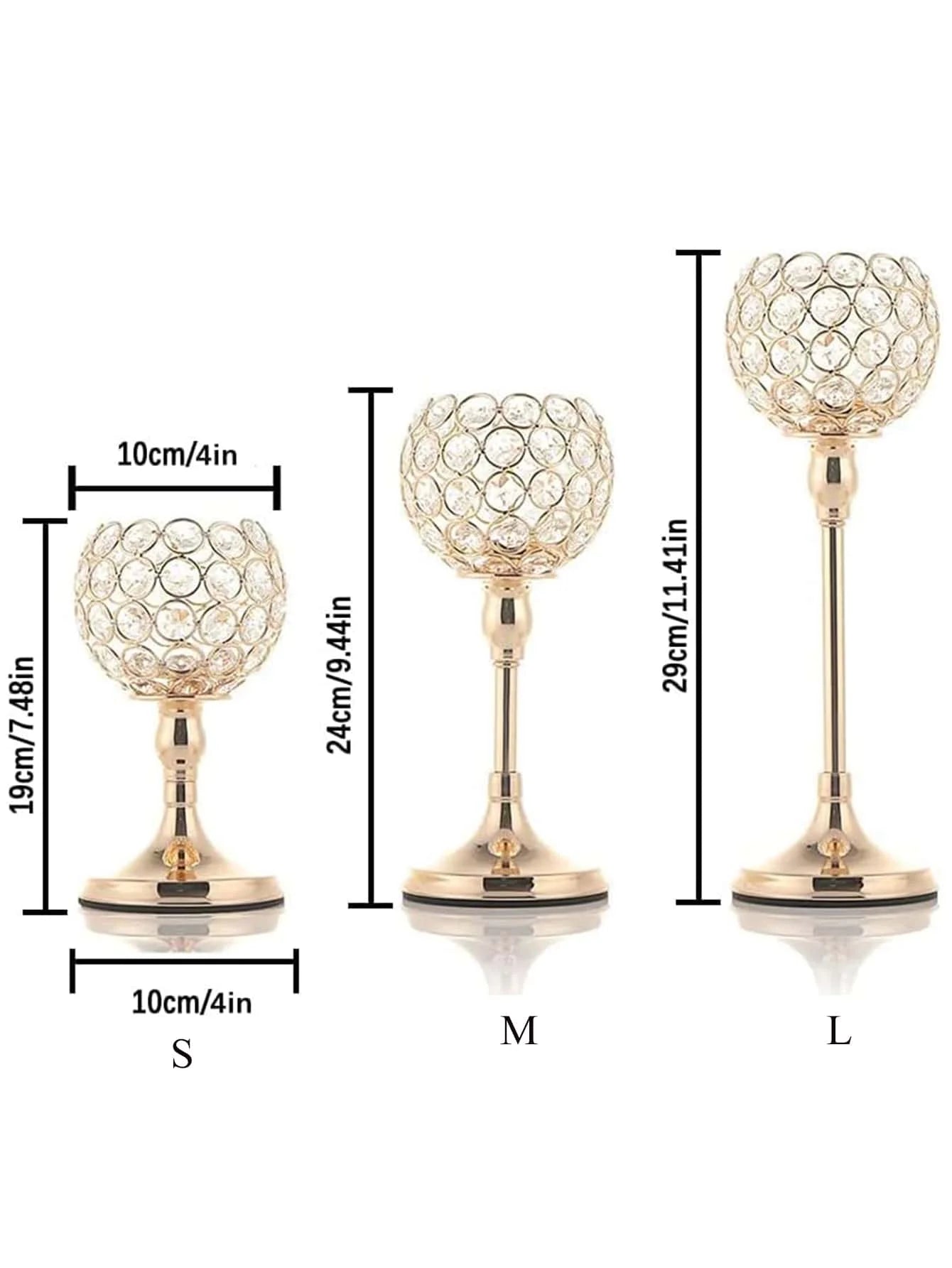 Luxe Crystal Trio Candle Holders – Elegant Event Décor