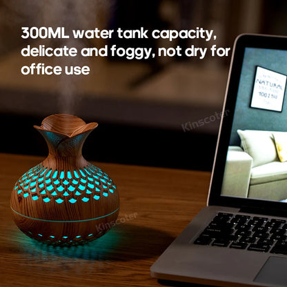 TranquilWoods: The Portable Wood Grain Diffuser with Colour-Changing Mood Lighting