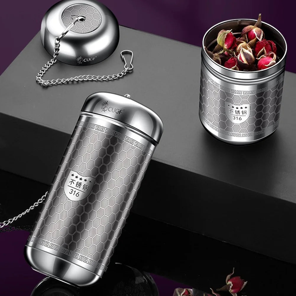 Brew & Bloom Deluxe Set: Stainless Steel Tea Infuser with Drip Tray & Bonus Spice Ball