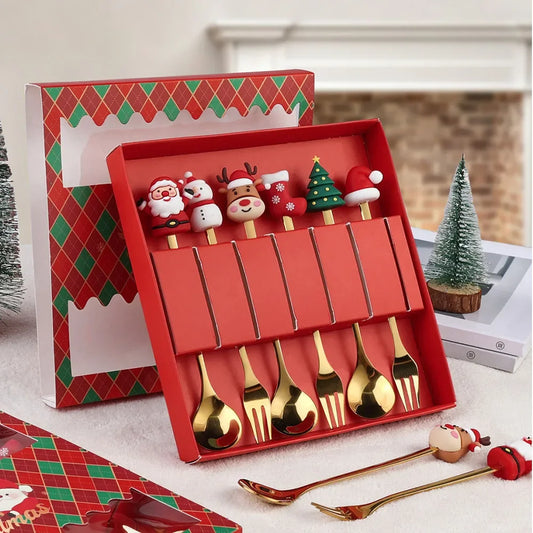 Holiday Cheer Spoons - Festive set with Christmas pendants