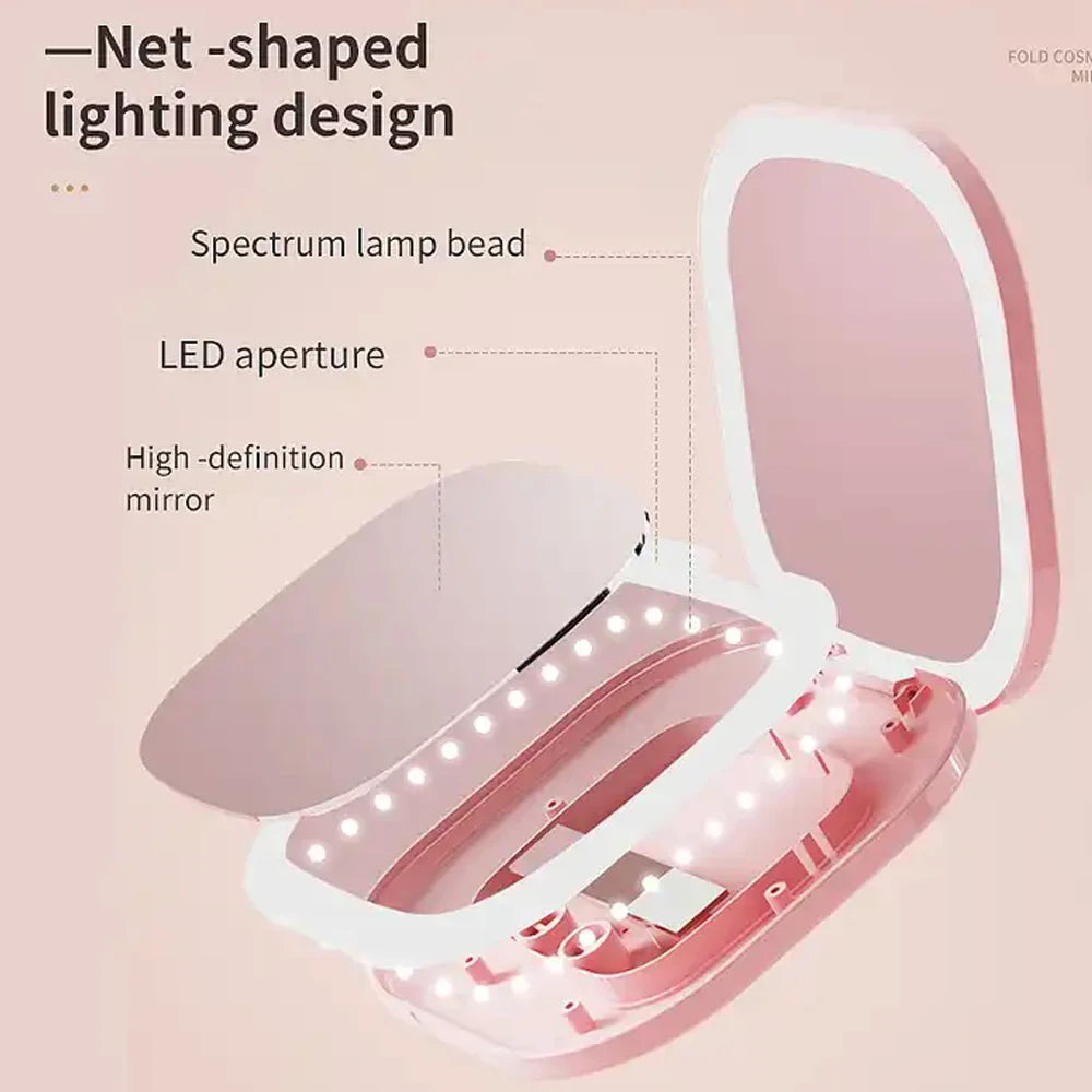 BrightLook Pocket Mirror – LED Lighting & Magnification for Precision