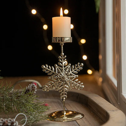 Golden Elegance Christmas Candle Holder