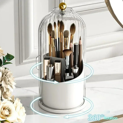 Elegant LuxeSpin 360° Rotating Makeup Brush Holder