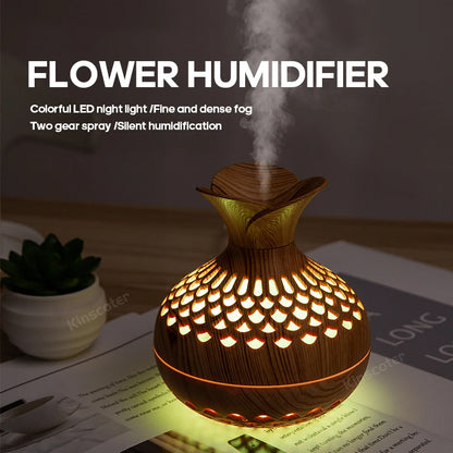 TranquilWoods: The Portable Wood Grain Diffuser with Colour-Changing Mood Lighting