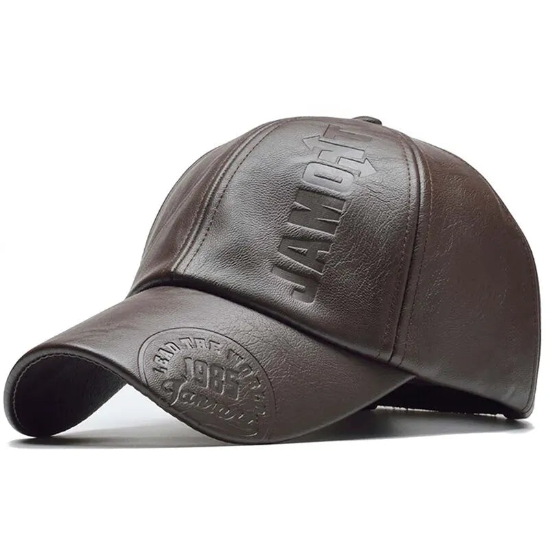 PU Leather Letter Printing Baseball Cap