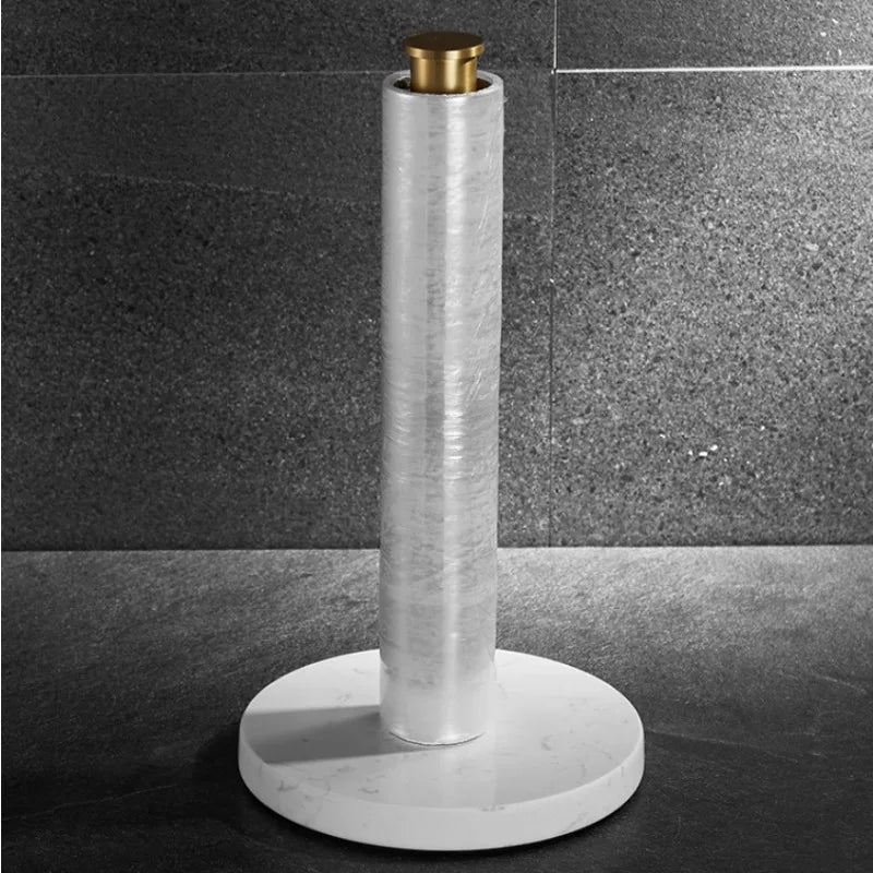 Marble Luxe: No-Drill Paper Towel Holder & Cling Film Storage