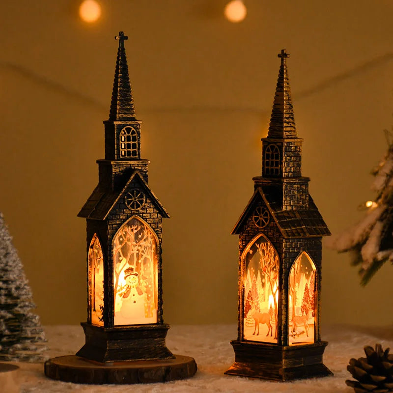 Winter Wonderland LED Lantern – Enchanting Church & Castle Design