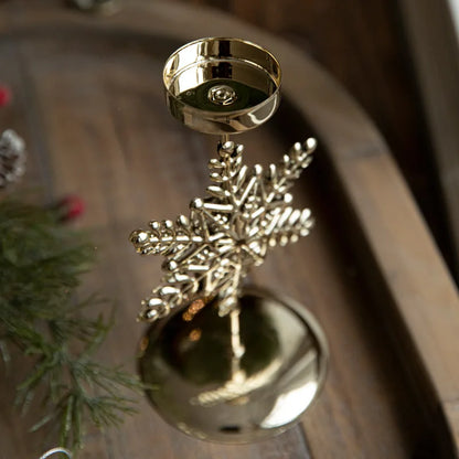 Golden Elegance Christmas Candle Holder