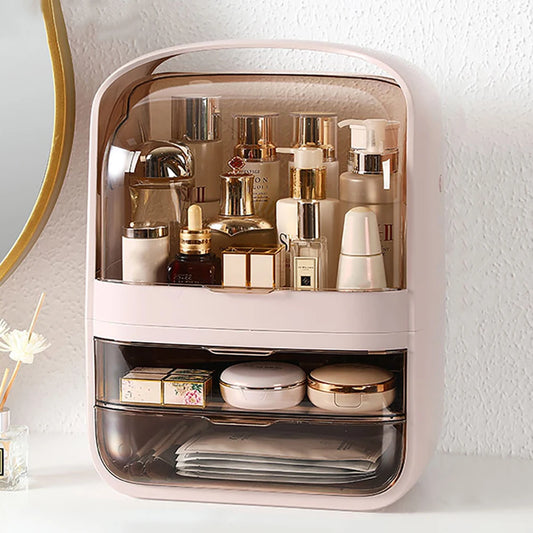 Modern Waterproof Rust-resistant Makeup Storage and Display Box with Lid