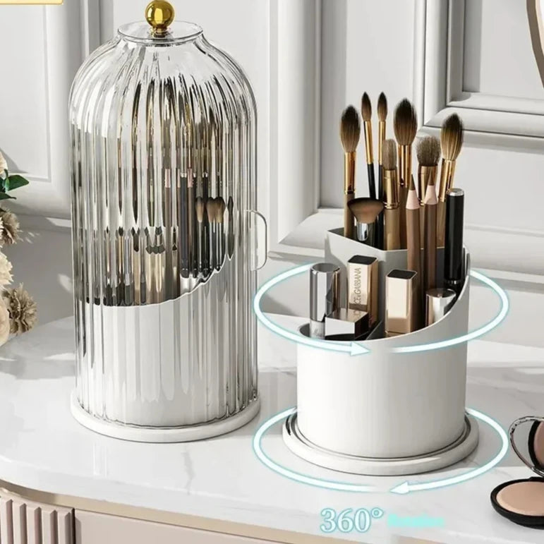 Elegant LuxeSpin 360° Rotating Makeup Brush Holder