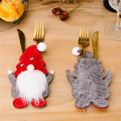 Merry Santa Cutlery Bags – Christmas Table Décor Set