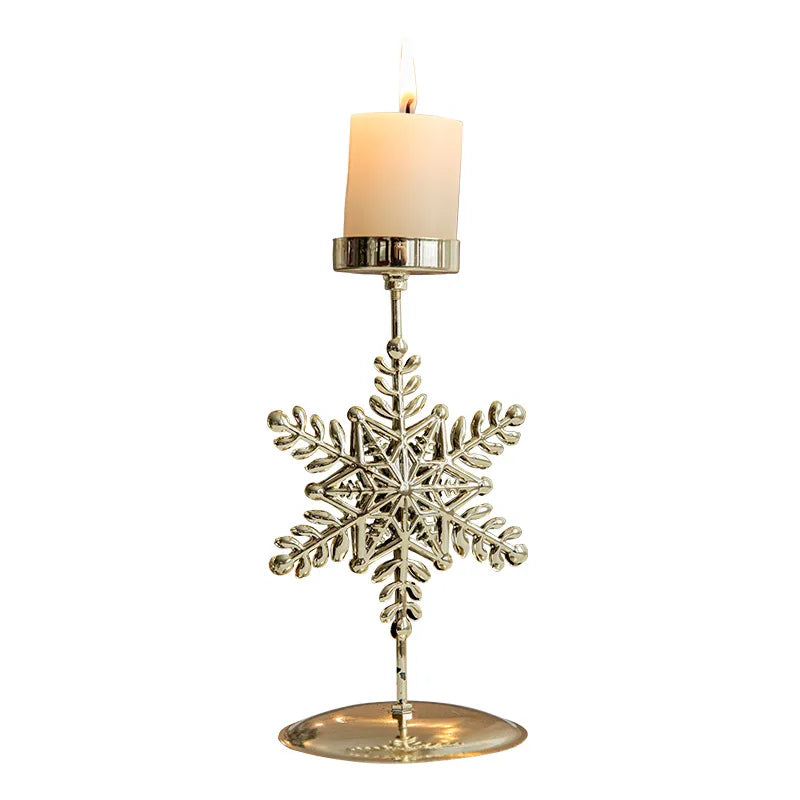 Golden Elegance Christmas Candle Holder