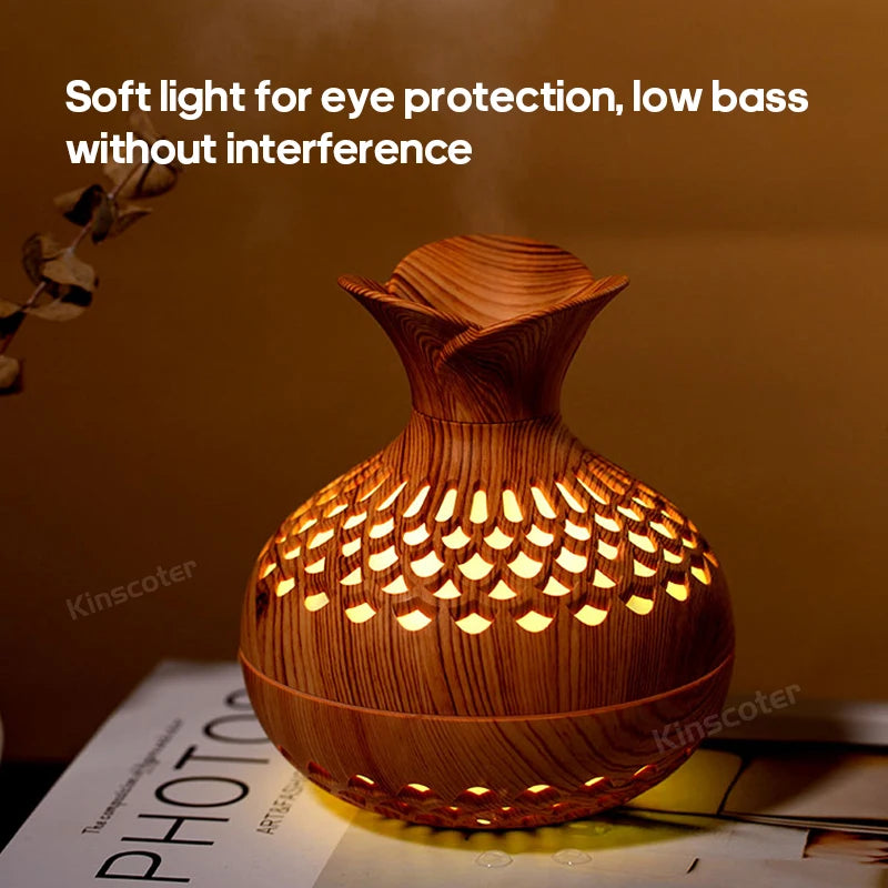 TranquilWoods: The Portable Wood Grain Diffuser with Colour-Changing Mood Lighting