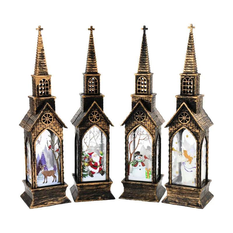 Winter Wonderland LED Lantern – Enchanting Church & Castle Design